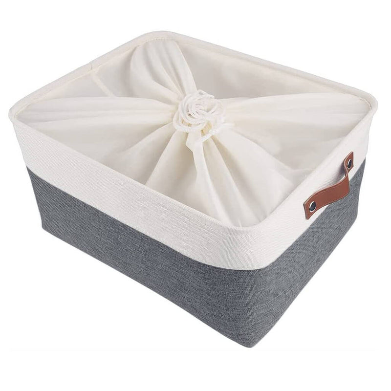 Large Fabric Storage Boxes with Handles for Wardrobe