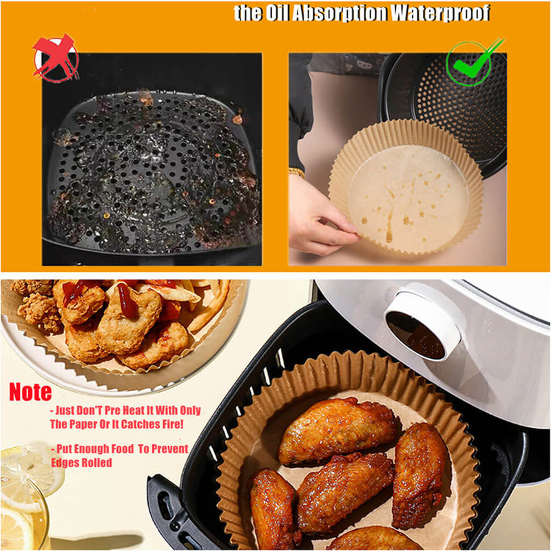 Disposable Air Fryer Liners Non-Stick Cooking Parchment Paper - 6.3inch
