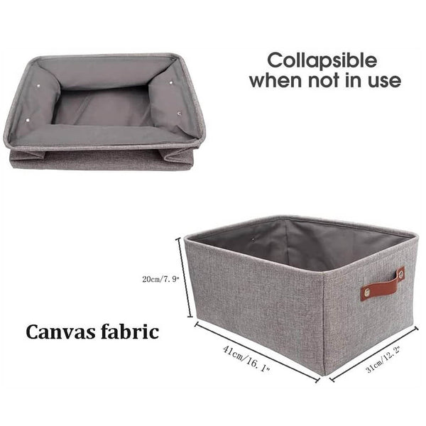 Mangata Large Storage Box Set Of 3, Canvas Fabric Storage Baskets With