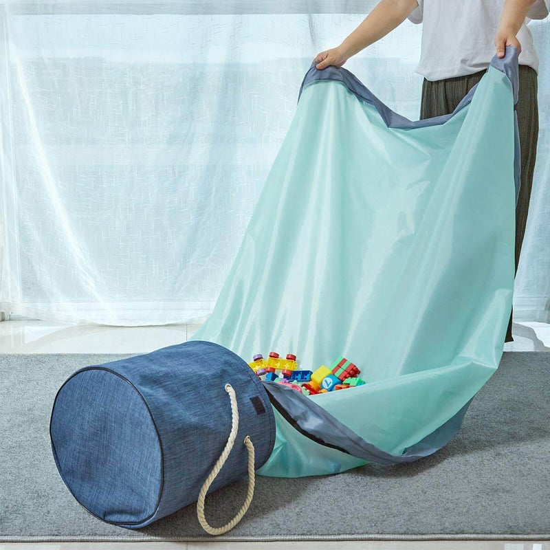 Collapsible Toy Storage Bag and Play Mat 2-in-1 Blue - Mangata