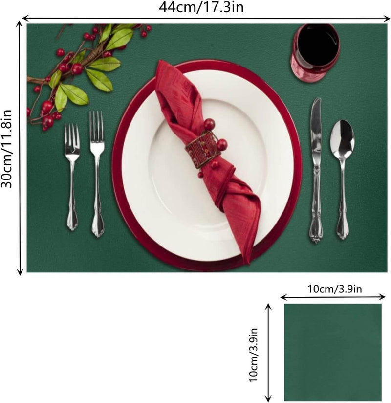 Waterproof Faux Leather Place Mat in Green mangata