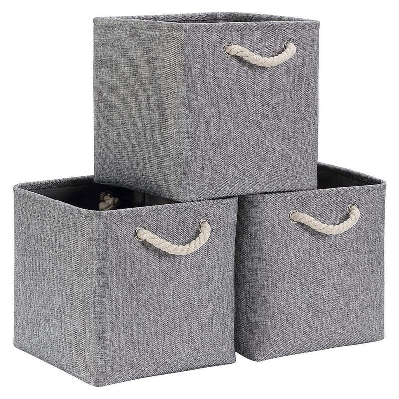 Grey Storage Baskets with rope handles