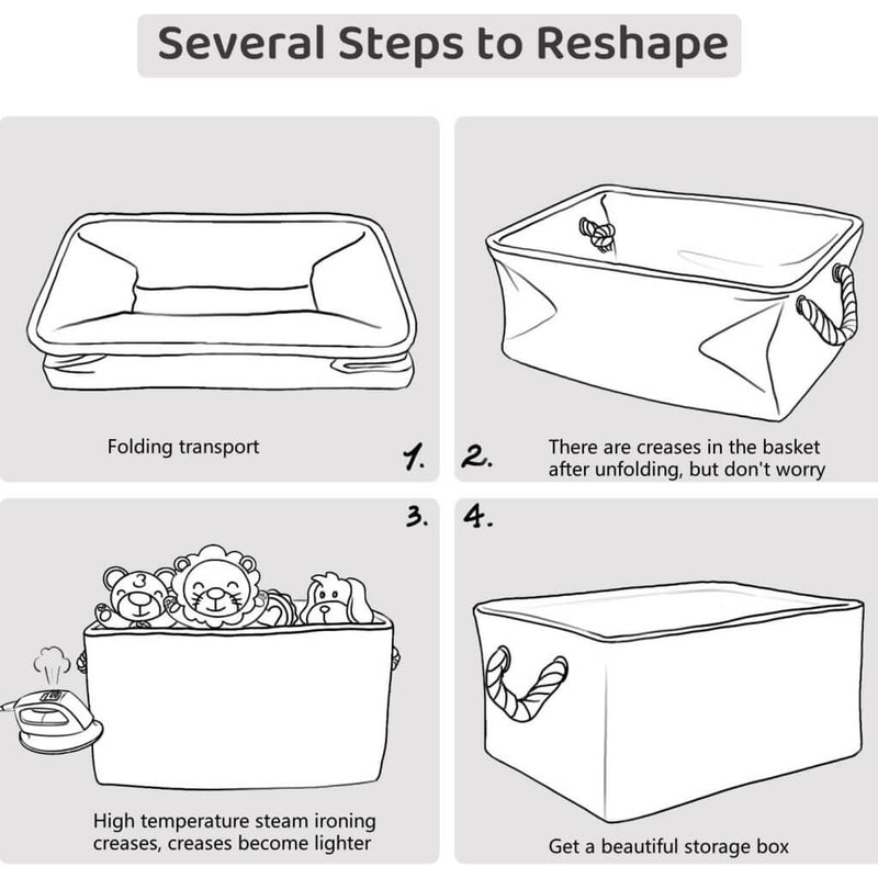 Fabric Storage Boxes with Rope Handles – Cube 25/28/30/33 cm & 33×38×33 (Kallax-compatible), Crease-free, Washable