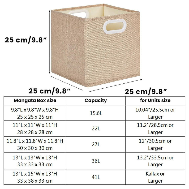 Fabric Storage Boxes Light Khaki – Kallax Compatible