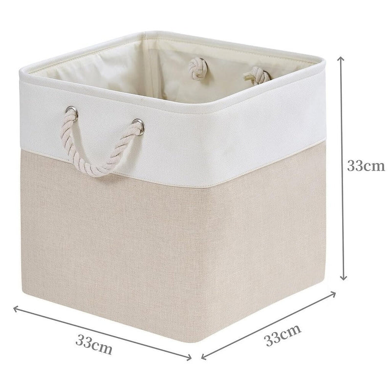 Fabric Storage Boxes with Rope Handles – Cube 25/28/30/33 cm & 33×38×33 (Kallax-compatible), Crease-free, Washable