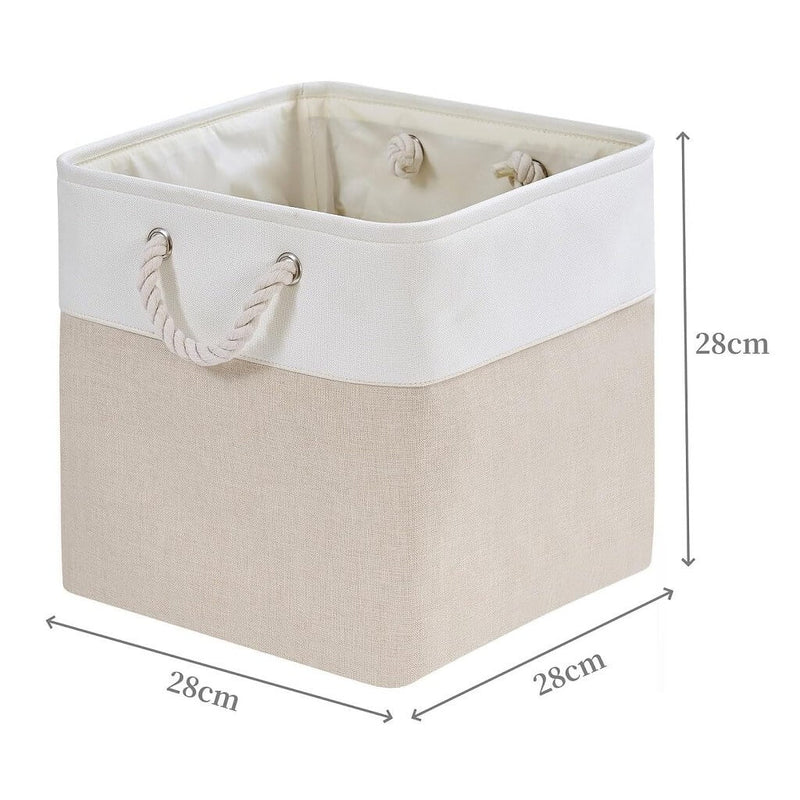 Fabric Storage Boxes with Rope Handles – Cube 25/28/30/33 cm & 33×38×33 (Kallax-compatible), Crease-free, Washable