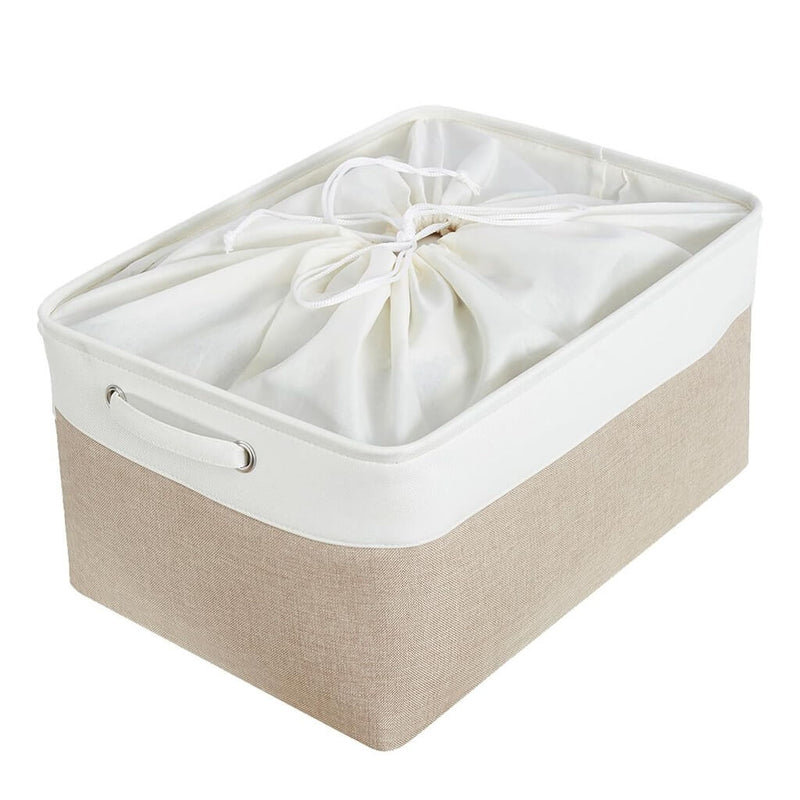 Canvas Storage Box with Handles & Drawstring Set of 3