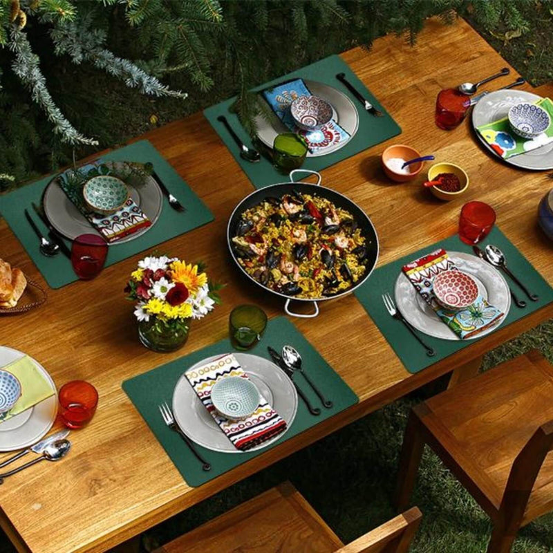 Modern Green Faux Leather Placemats for Home mangata