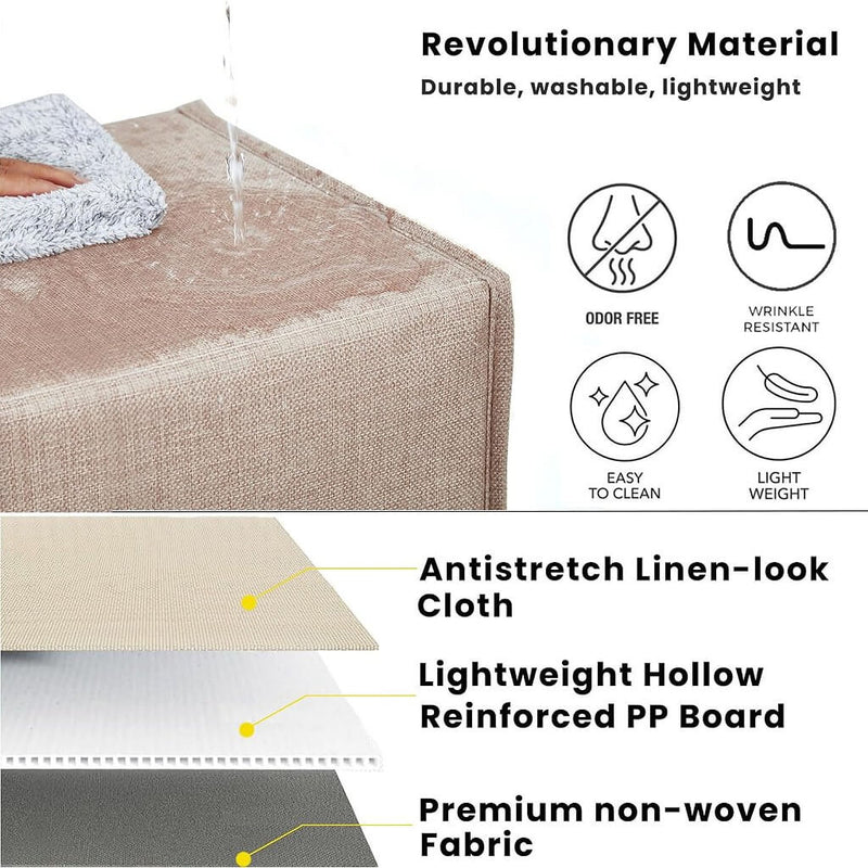 Fabric Storage Boxes Light Khaki – Kallax Compatible