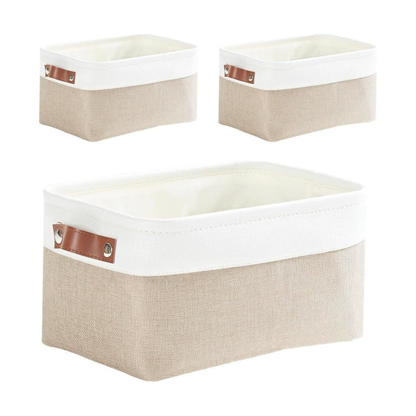 Anti-mould storage baskets for basement storage Khaki White mangata