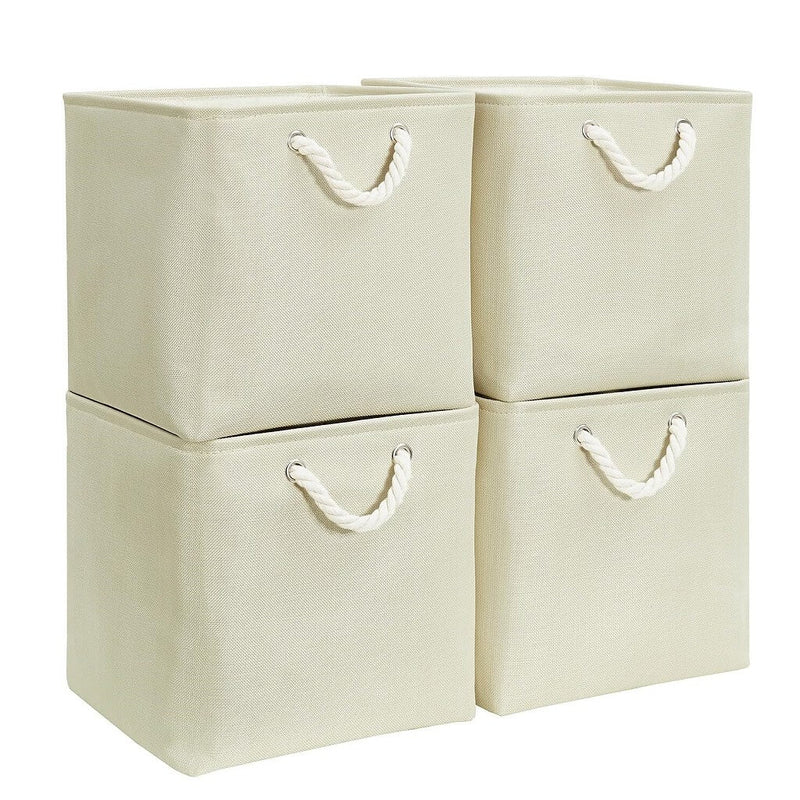 Canvas Cube Storage Boxes Light Beige