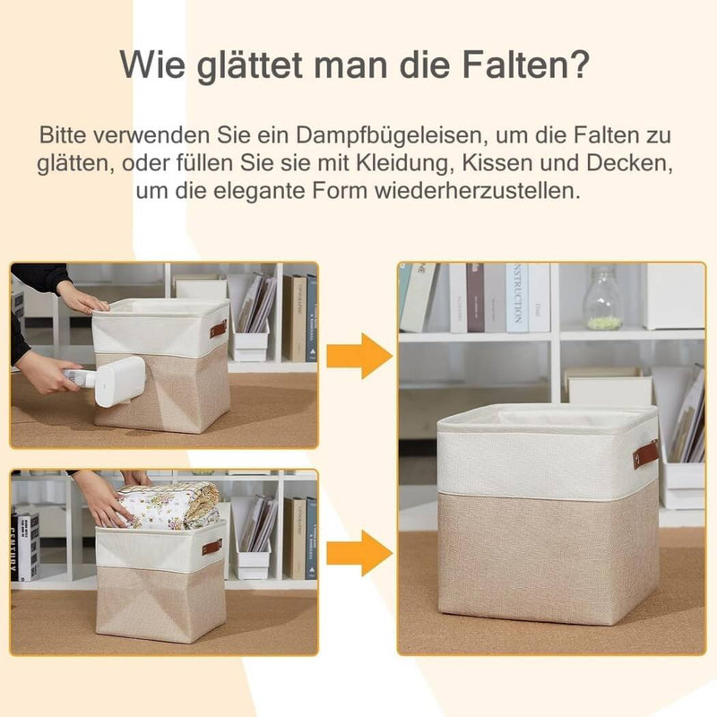 Storage Cubes Boxes 33cm with Leather Handles (33 * 33 * 33cm)