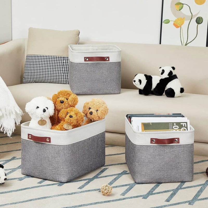 Durable storage box for toys Grey White mangata