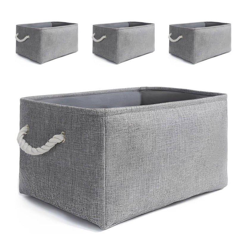 Grey Storage Baskets with rope handles