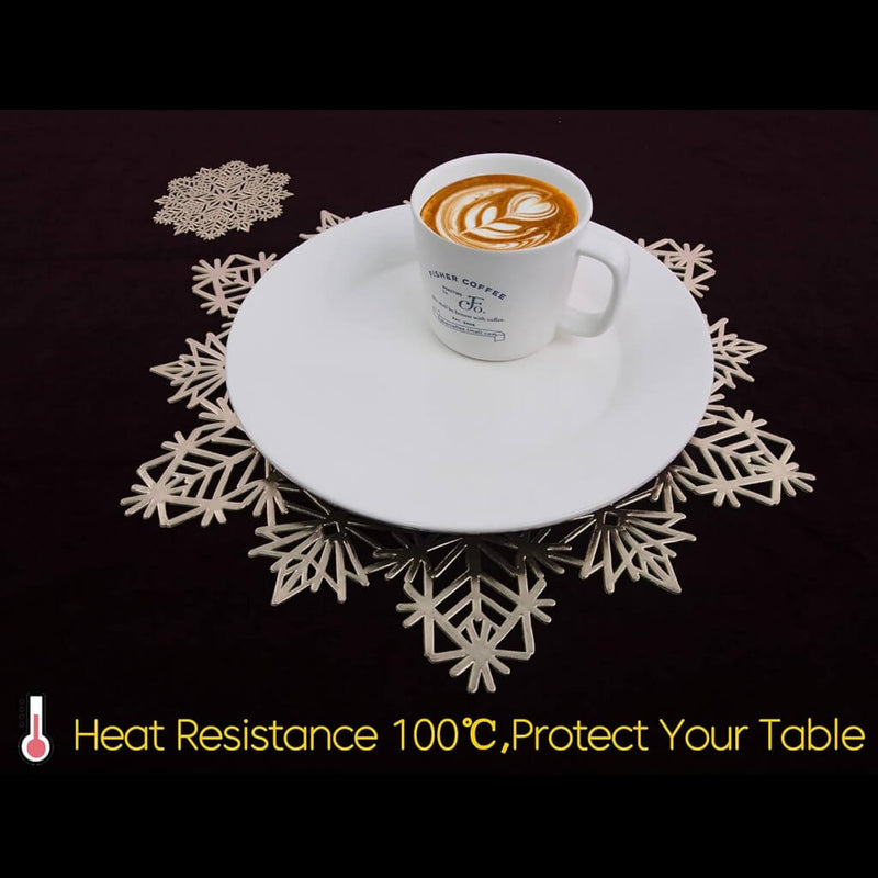 Heat-resistant coasters for preventing burns Gold Snowflake mangata