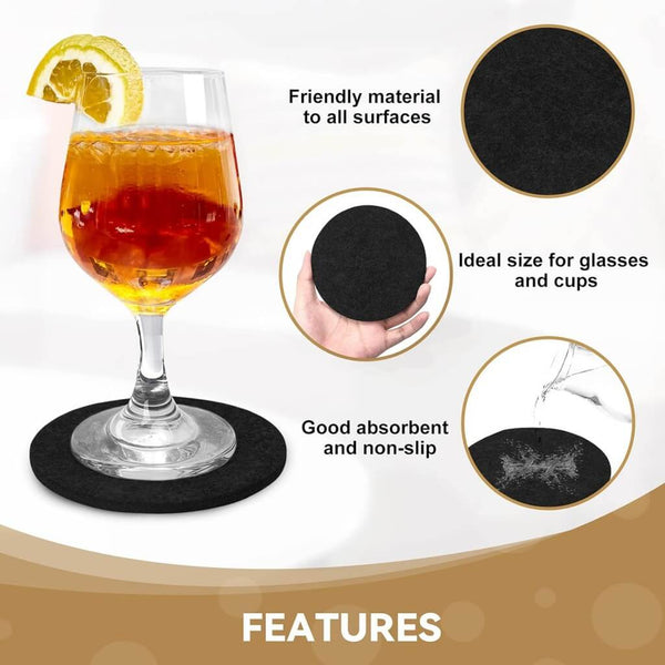 Stylish coasters for casual gatherings Black mangata