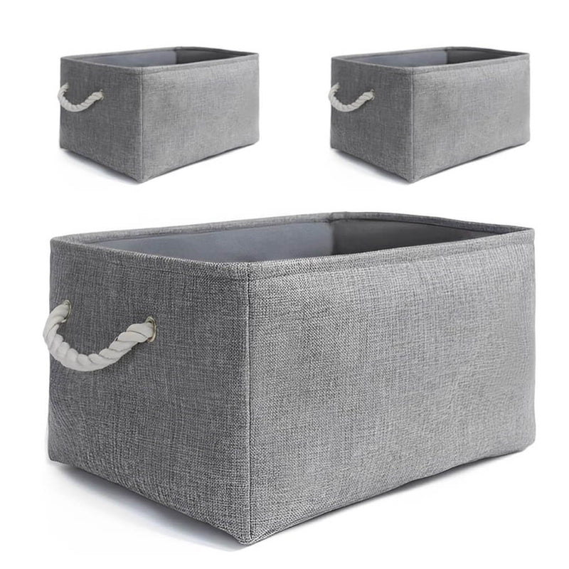 Grey Storage Baskets with rope handles