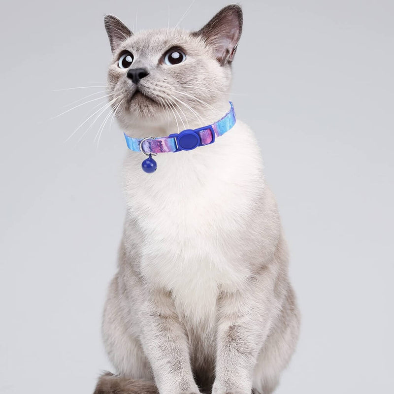 Groovy Tie-Dye Breakaway Cat Collars with Bell (2 Pack) - Funky & Safe Fashion