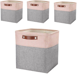 Storage Cubes Boxes 33cm with Leather Handles (33 * 33 * 33cm)