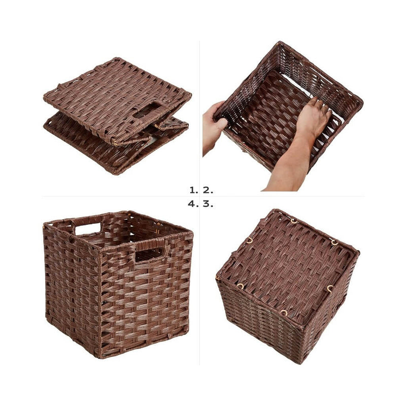 foldable storage Cube Boxes for closet  espresso mangata