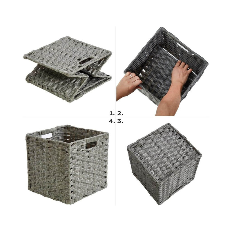 foldable storage Cube Boxes for closet grey mangata