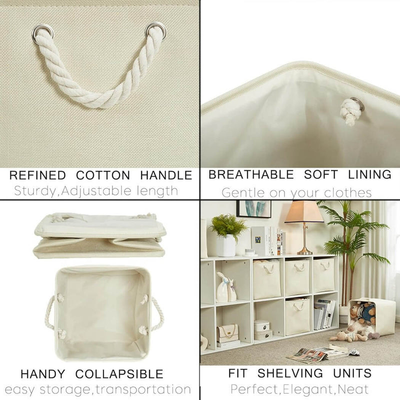 foldable storage baskets light beige mangata