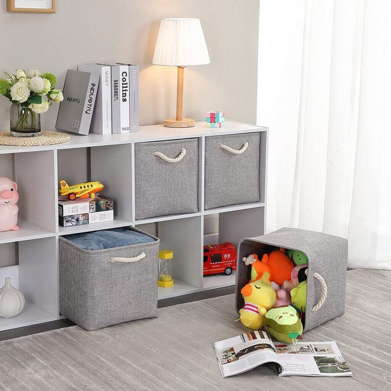 Grey Storage Baskets with rope handles