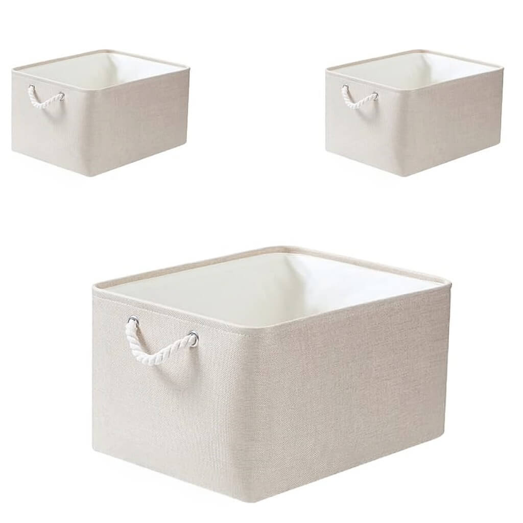 33 x 38 x 33cm Large Canvas Storage Boxes – Mangata