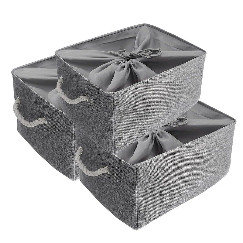 Grey Storage Baskets with rope handles