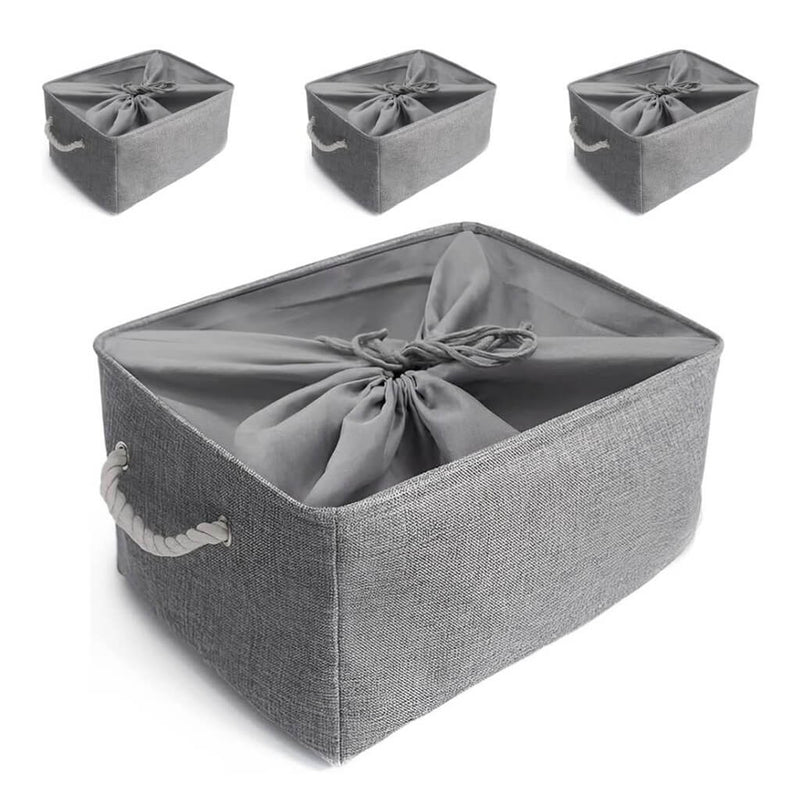 Grey Storage Baskets with rope handles