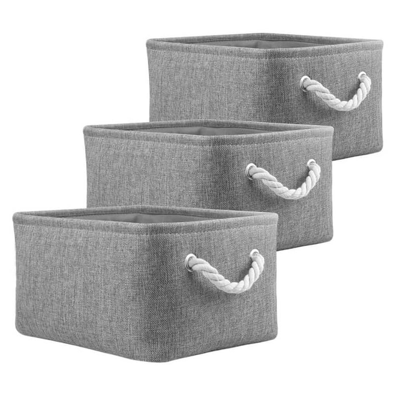 Grey Storage Baskets with rope handles