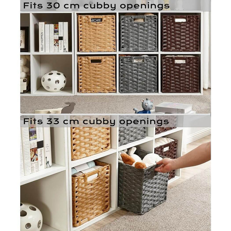 rattan storage Cube Boxe for  wardrobe grey mangata