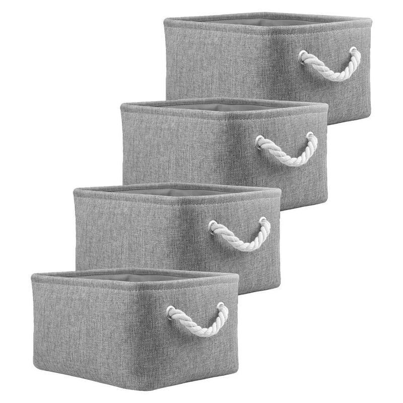 Grey Storage Baskets with rope handles