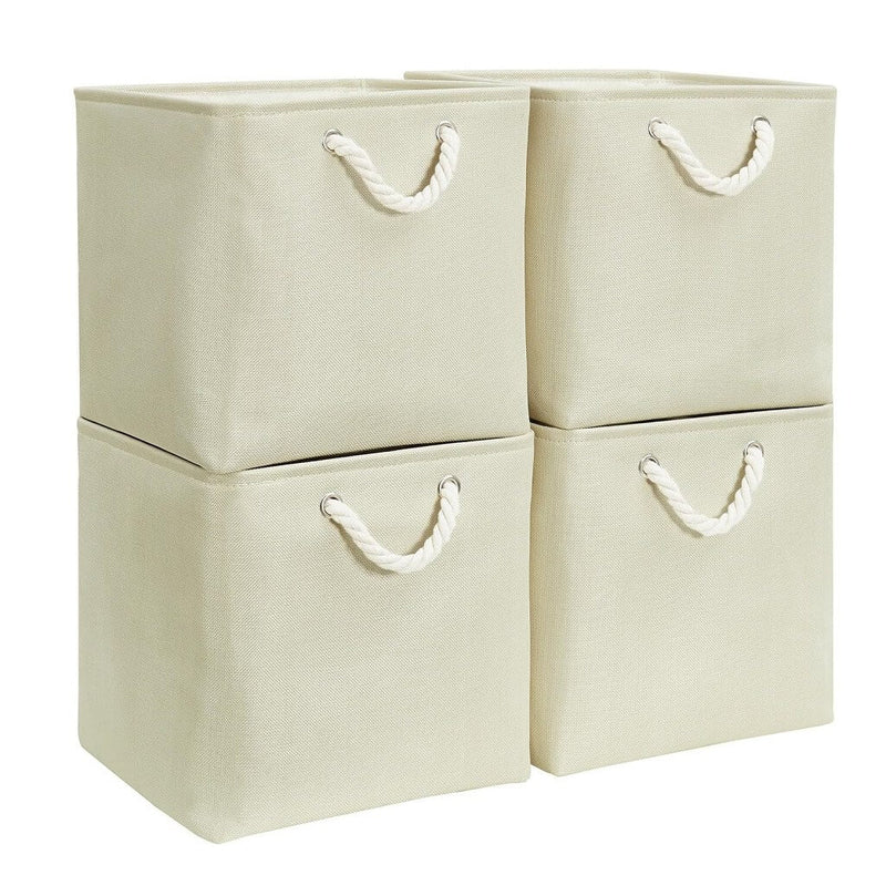 Canvas Cube Storage Boxes Light Beige