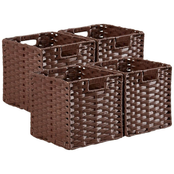 wicker storage Cube Boxes pack of 4  espresso mangata