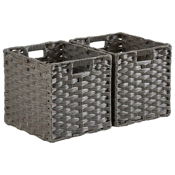 Wicker Storage Baskets Set, Hand-Woven Rattan Cube Organizers for Closet and Shelves - 28x28x28cm, 2/4/6 Pack