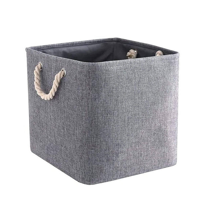 Mangata Stoffen opbergmand, canvas kubus opbergdoos, voor opbergkasten, planken, kledingkasten, kaki/crème, 28 x 28 x 28 cm, 1 stuks Mangata Stoffen opbergmand, canvas kubus opbergdoos, voor opbergkasten, planken, kledingkasten, kaki/crème, 28 x 28 x 28 cm, 1 stuks