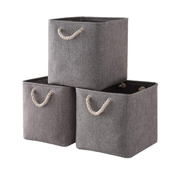 28 x 28 x 28cm Grey Cube Storage Boxes - Mangata