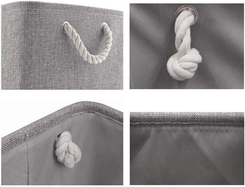 3 Pack Small Grey Foldable Fabric Storage Boxes - Mangata