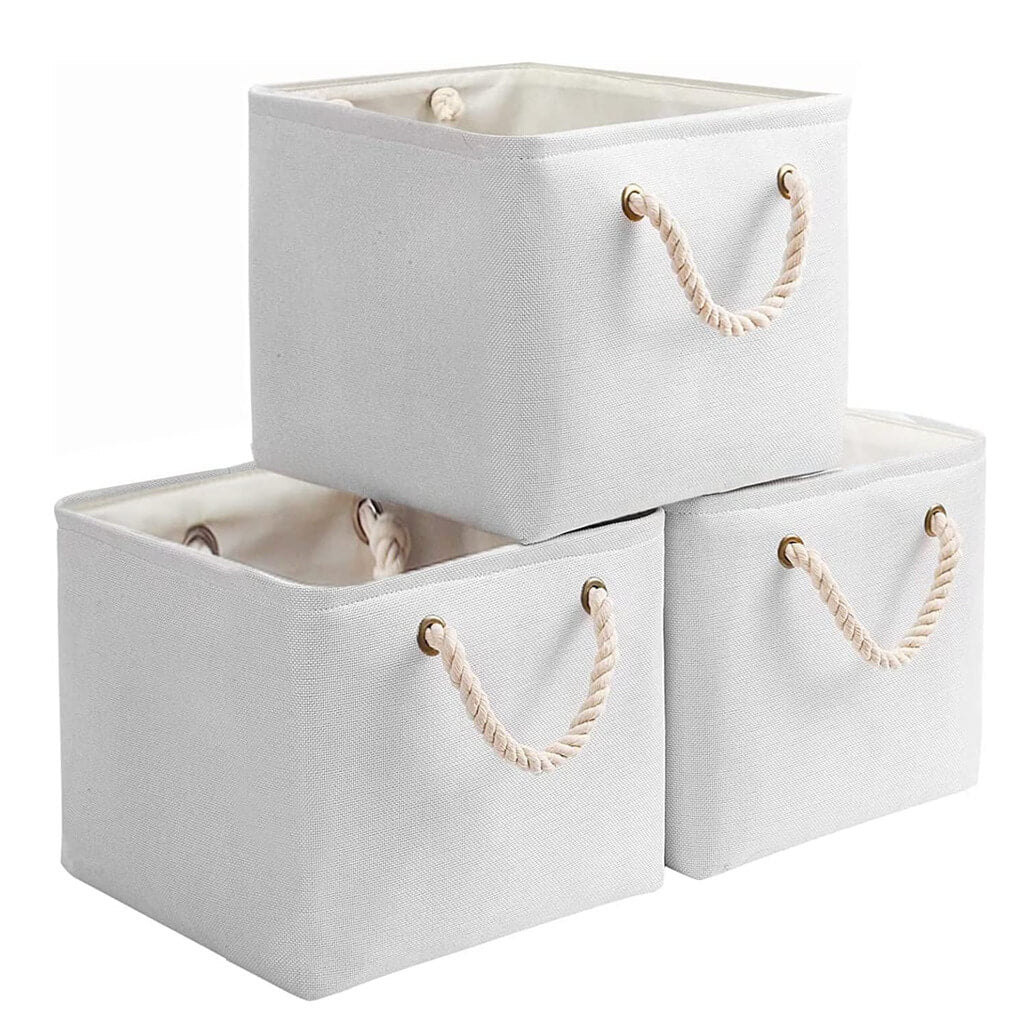 White Fabric Storage Cubes Mangata