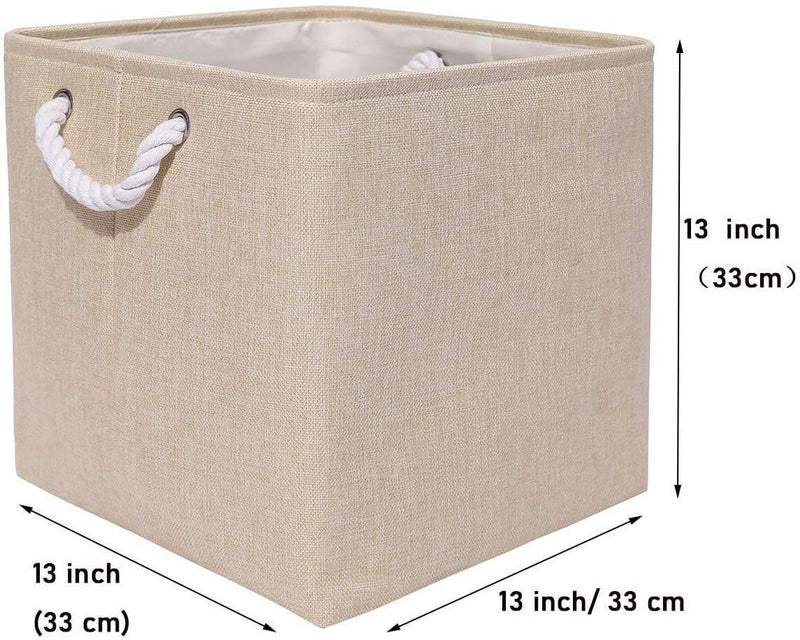 33cm Canvas Storage Cube Box Fabric Storage Basket 3 Pack - Mangata