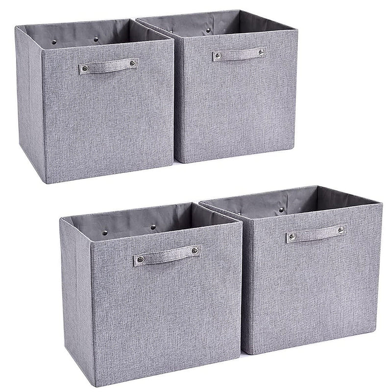 33x33x33 cm Cube Storage Boxes Cardboard for Kallax Shelves Grey