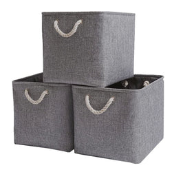 33x38x33 dark grey fabric box set of 3