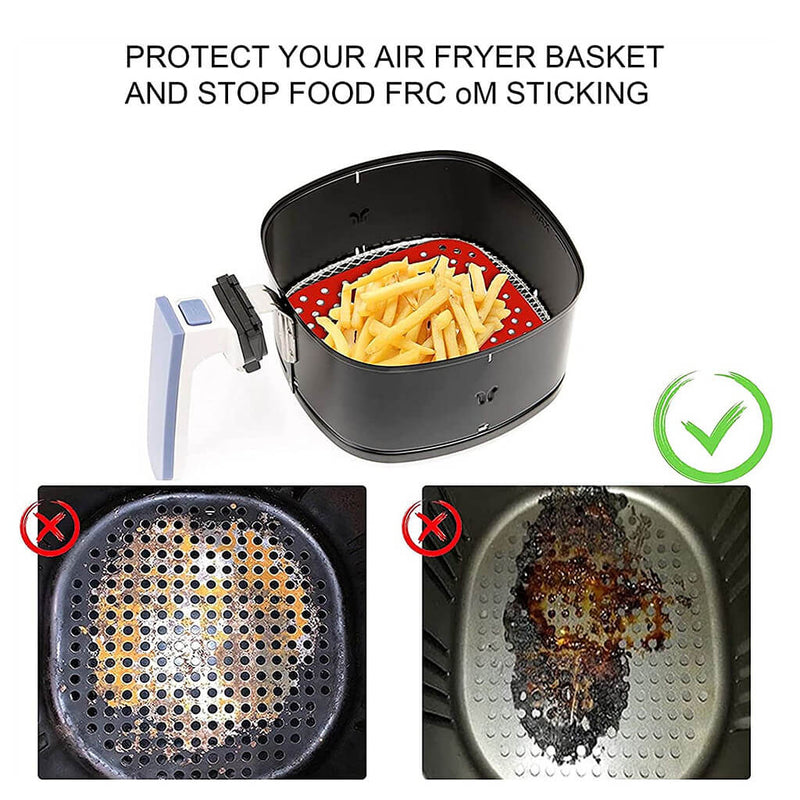 Air Fryer Liners Non Stick Silicone Square Fryer Basket Mats
