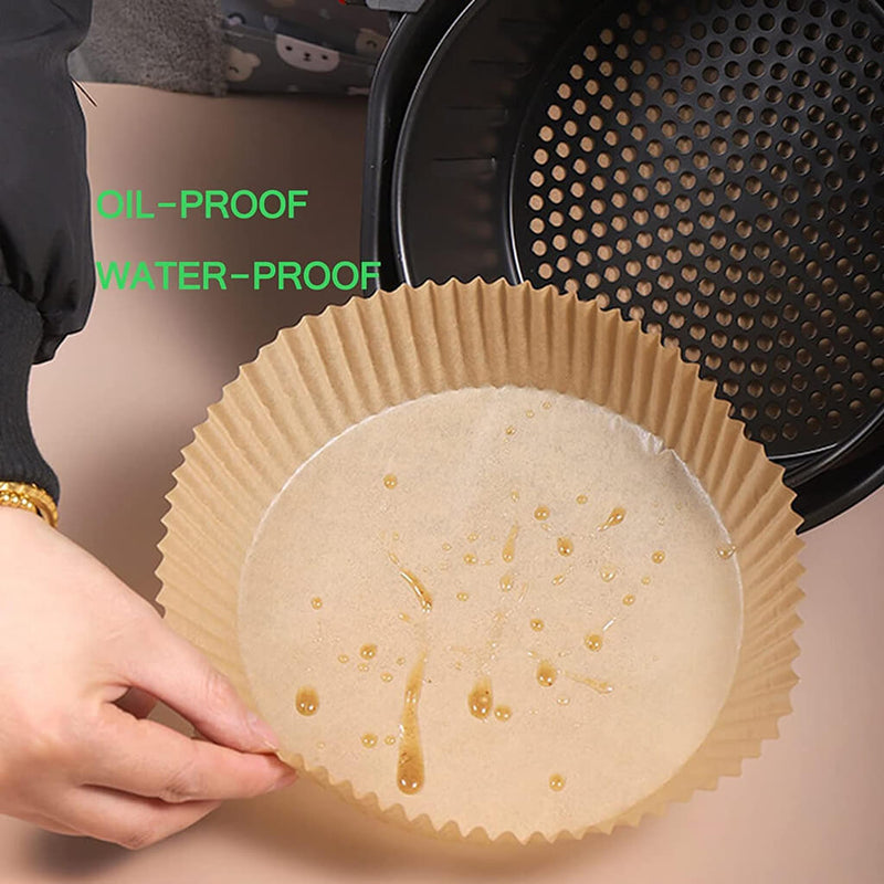 Air Fryer Oven Baking Tray+Paper Non-Stick Silicone Pot Air Fryer Basket  Linings