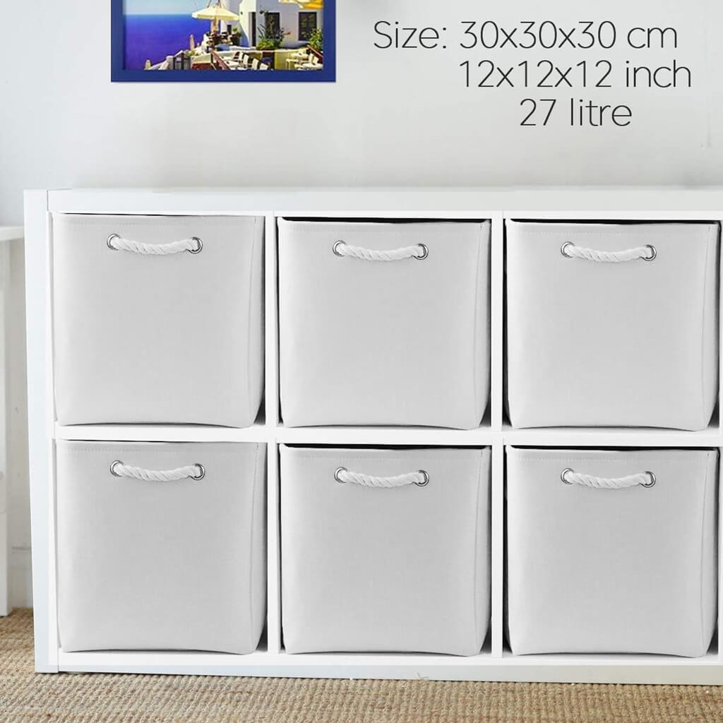 White Fabric Storage Cubes Mangata