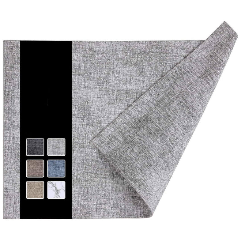 Faux Leather Heat Resistant Placemats Set Light Grey - Mangata