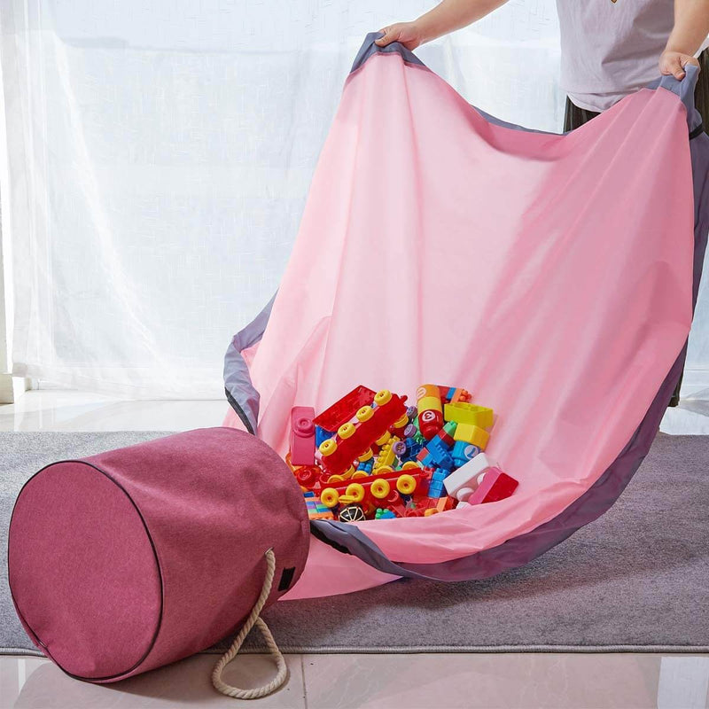 Foldable Large Toy Storage Basket with Mat Pink - Mangata