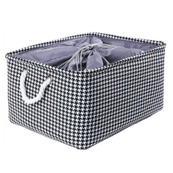 foldable grid print fabric box