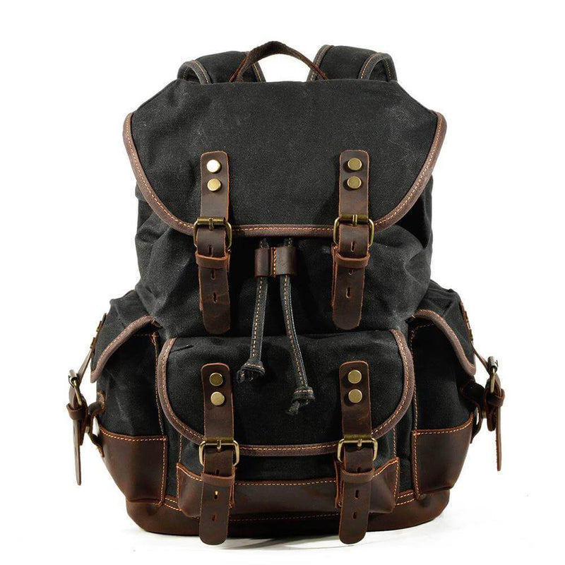 canvas leather backpack rucksack Genuine Leather Waxed-Canvas Laptop Backpack Rucksack – Mangata